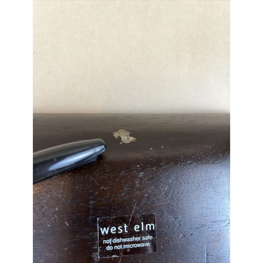 West Elm Rectangle‎ Wooden Sushi Plates Dessert Dish Plate Dark Brown